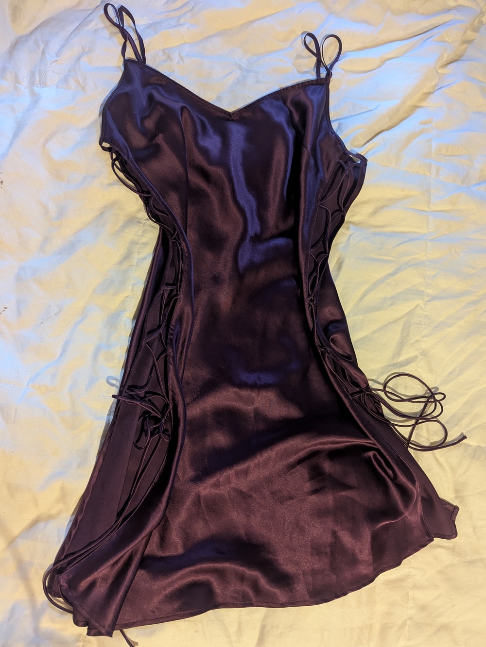 Victoria's Secret Satin Slip Dress in Deep Plum